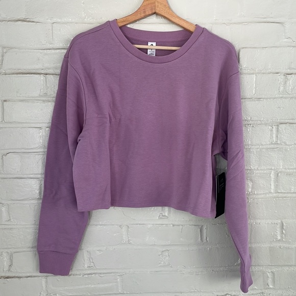 90 Degrees By Reflex Cropped Sweater and Bike Shorts Activewear Set New - Picture 3 of 6